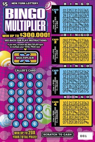 BINGO MULTIPLIER scratch-off ticket