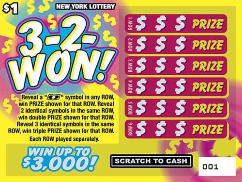 3-2-WON! scratch-off ticket