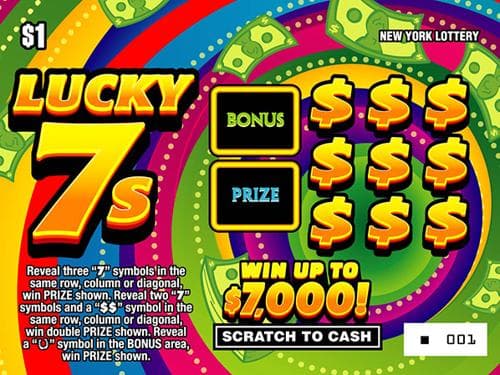 LUCKY 7S scratch-off ticket