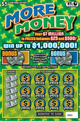 MORE MONEY scratch-off ticket