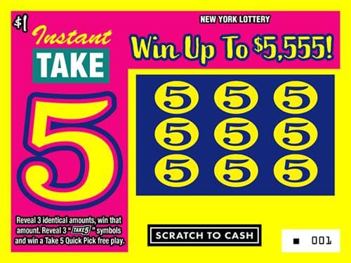 INSTANT TAKE 5 scratch-off ticket