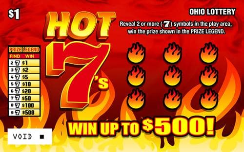 Hot 7s scratch-off ticket