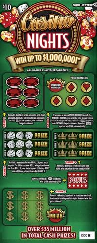 Casino Nights scratch-off ticket
