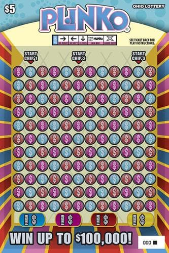 Plinko scratch-off ticket