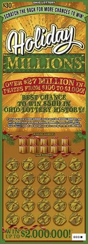 Holiday Millions scratch-off ticket