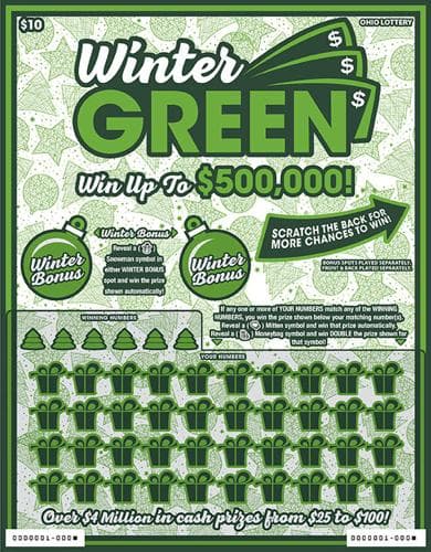 Winter Green (Gigantix) scratch-off ticket