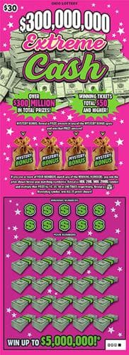 $300,000,000 Extreme Cash scratch-off ticket