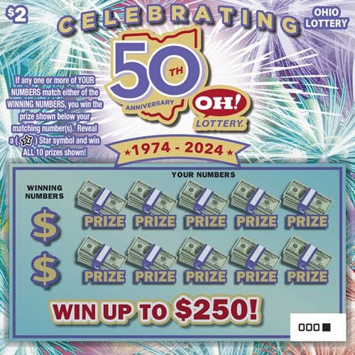Celebrating 50 Years scratch-off ticket