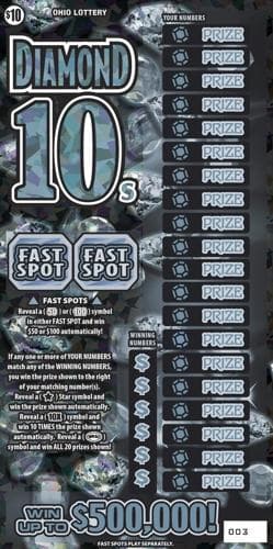 Gem 10s scratch-off ticket