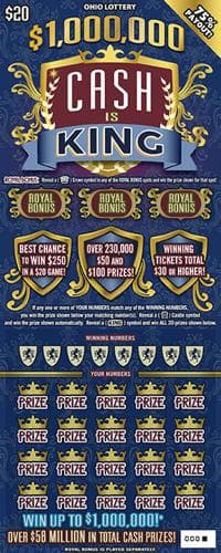 $1,000,000 Cash Is King scratch-off ticket