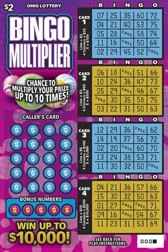 Bingo Multiplier scratch-off ticket