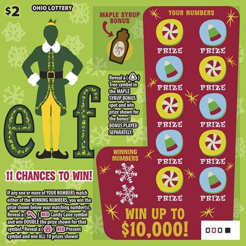 Elf scratch-off ticket