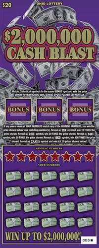 $2,000,000 Cash Blast scratch-off ticket