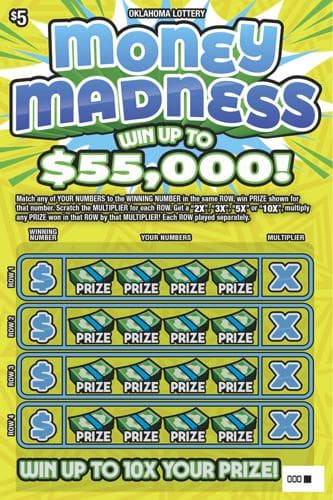 Money Madness scratch-off ticket