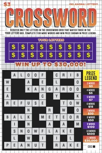 Crossword scratch-off ticket