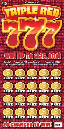 Triple Red 777 scratch-off ticket