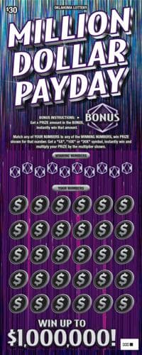 Million Dollar Payday scratch-off ticket