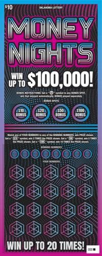 Money Nights scratch-off ticket