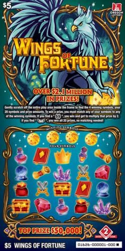 Wings of Fortune scratch-off ticket