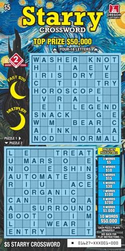 Starry Crossword scratch-off ticket
