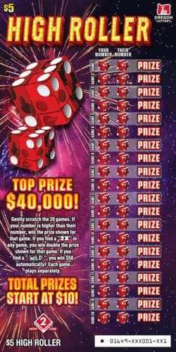 High Roller scratch-off ticket