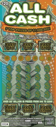 All Cash scratch-off ticket
