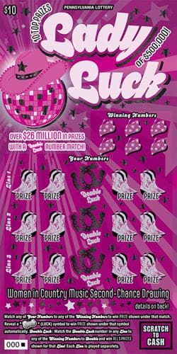 Lady Luck scratch-off ticket