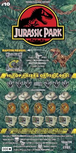 JURASSIC PARK scratch-off ticket