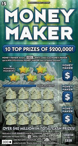 Money Maker scratch-off ticket