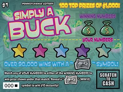 Simply A Buck scratch-off ticket