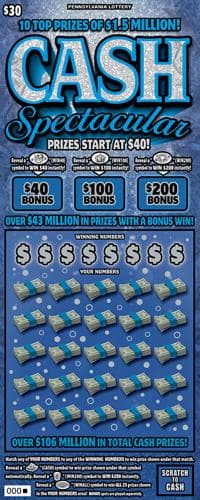 Cash Spectacular scratch-off ticket