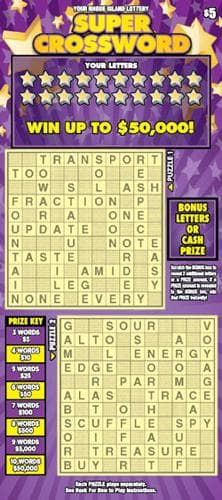 SUPER CROSSWORD scratch-off ticket