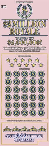 2 MILLION ROYALE scratch-off ticket