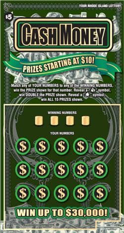 CASH MONEY scratch-off ticket