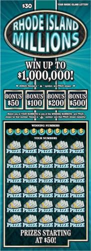 RHODE ISLAND MILLIONS scratch-off ticket