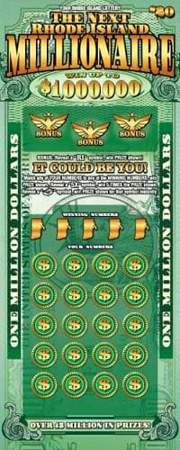 THE NEXT RHODE ISLAND MILLNRE scratch-off ticket