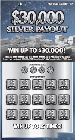 $30,000 SILVER PAYOUT scratch-off ticket
