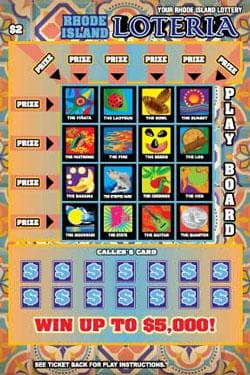 RHODE ISLAND LOTERIA scratch-off ticket