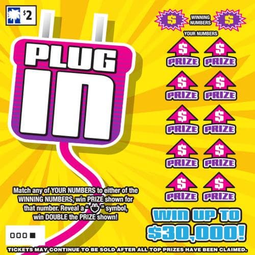 Plug In scratch-off ticket