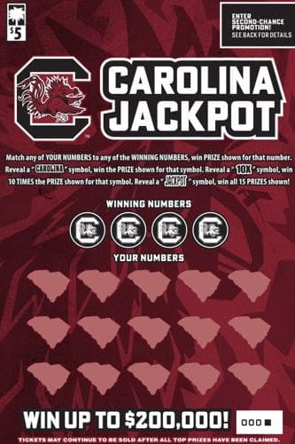 Carolina Jackpot scratch-off ticket