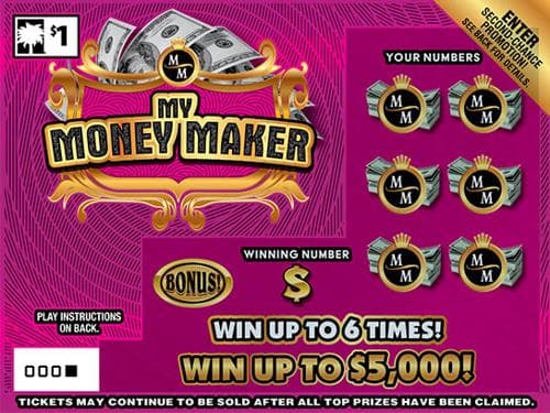 My Money Maker scratch-off ticket