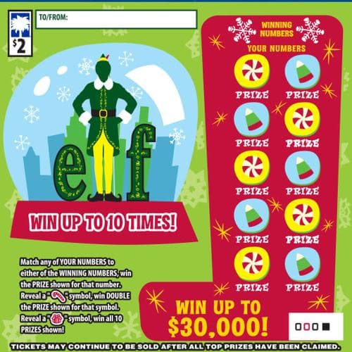 Elf scratch-off ticket