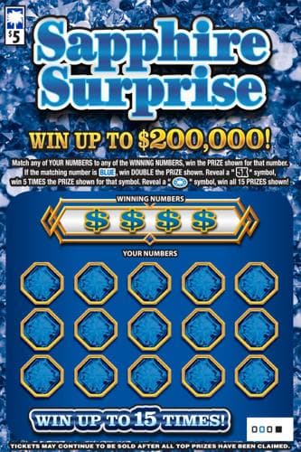 Sapphire Surprise scratch-off ticket