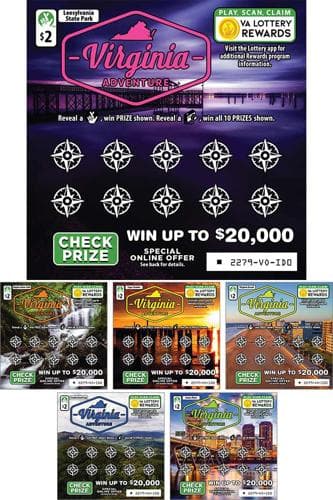 VIRGINIA ADVENTURE scratch-off ticket