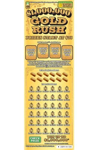 $1,000,000 GOLD RUSH scratch-off ticket