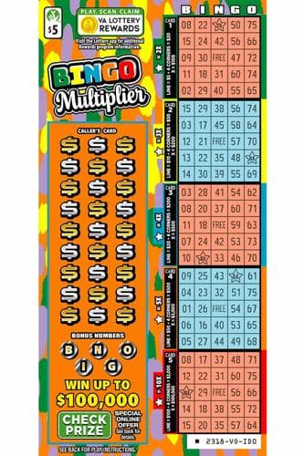 BINGO MULTIPLIER scratch-off ticket