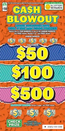 CASH BLOWOUT scratch-off ticket