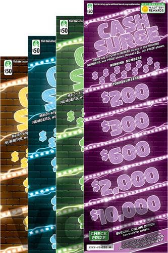 Cash Surge scratch-off ticket
