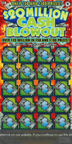 $20 MILLION CASH BLOWOUT scratch-off ticket