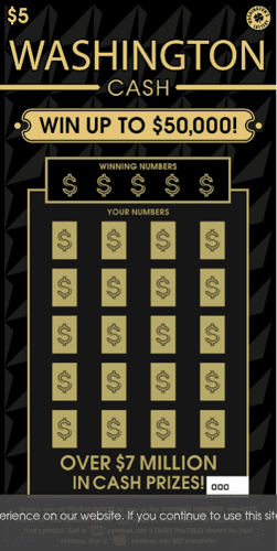 WASHINGTON CASH scratch-off ticket